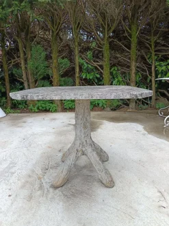 Pamono Brutalist Tree Trunk Concrete Garden Table, 1950s