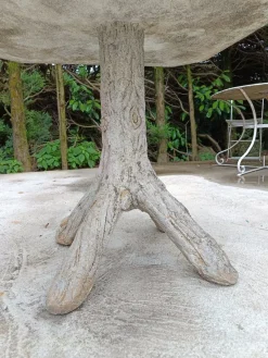 Pamono Brutalist Tree Trunk Concrete Garden Table, 1950s