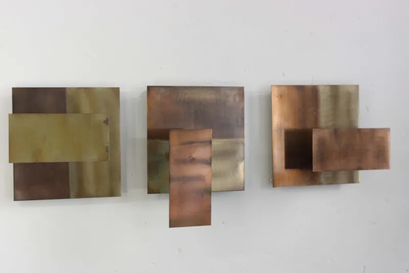 Hot Pamono Brutalist Wall Candleholders in Metal, 1970s, Set of 3