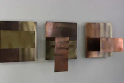 Hot Pamono Brutalist Wall Candleholders in Metal, 1970s, Set of 3