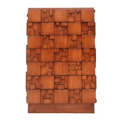 Pamono Brutalist Wooden Chest of Drawers, Italy, 2010s><noscript><img width=