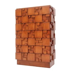 Pamono Brutalist Wooden Chest of Drawers, Italy, 2010s><noscript><img width=