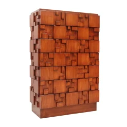 Pamono Brutalist Wooden Chest of Drawers, Italy, 2010s><noscript><img width=