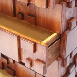 Pamono Brutalist Wooden Chest of Drawers, Italy, 2010s><noscript><img width=