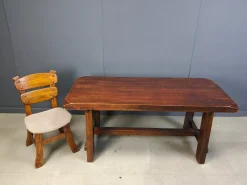 Pamono Brutalist Wooden Dining Table, 1960s><noscript><img width=