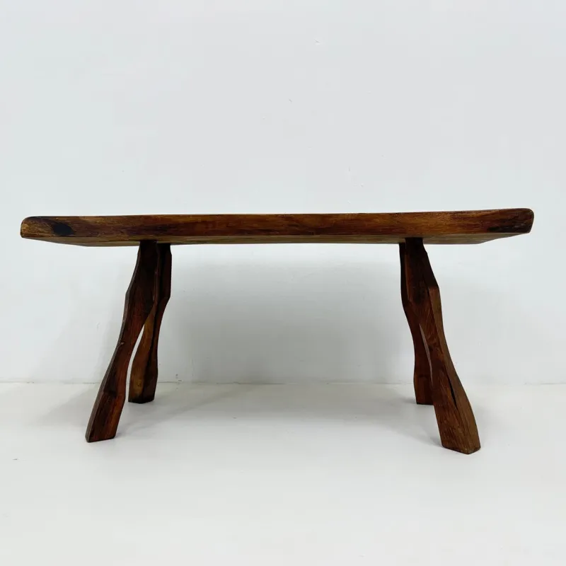 Pamono Brutalist Wooden Side Table, 1970s> Coffee & Side Tables