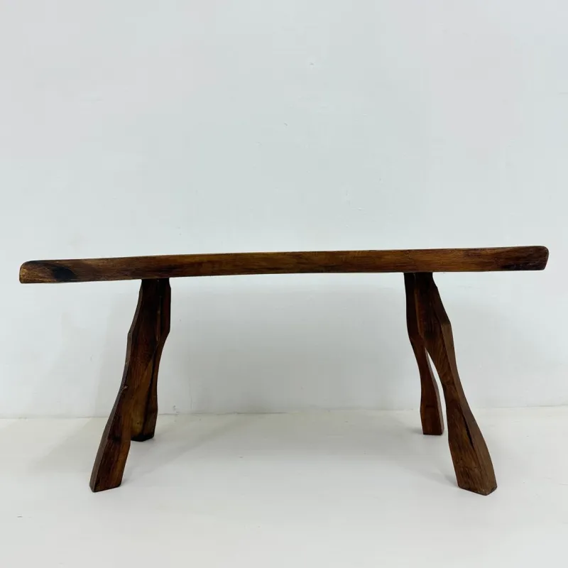 Pamono Brutalist Wooden Side Table, 1970s> Coffee & Side Tables