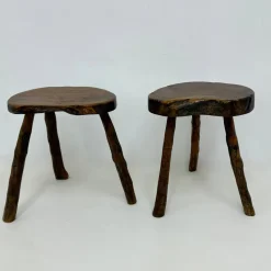 Pamono Brutalist Wooden Side Table, 1970s, Set of 2