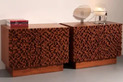 Pamono Brutalist Wooden Sideboards, 1960s, Set of 2> Sideboards & Buffets