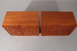Pamono Brutalist Wooden Sideboards, 1960s, Set of 2><noscript><img width=