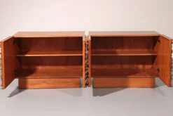 Pamono Brutalist Wooden Sideboards, 1960s, Set of 2><noscript><img width=