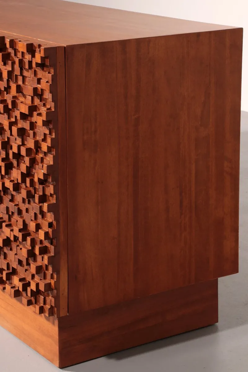 Pamono Brutalist Wooden Sideboards, 1960s, Set of 2> Sideboards & Buffets