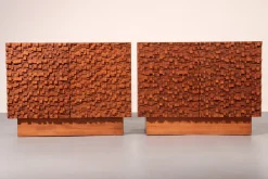 Pamono Brutalist Wooden Sideboards, 1960s, Set of 2><noscript><img width=