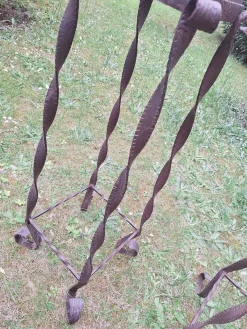 Clearance Pamono Brutalist Wrought Iron and Veined Marble Garden Columns, Set of 2