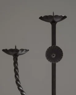 Sale Pamono Brutalist Wrought Iron Candlesticks, 1950s, Set of 2