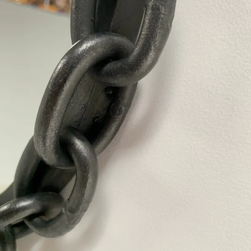 Pamono Brutalist Wrought Iron Chain and Padlock Wall Mirror, 1960> Mirrors