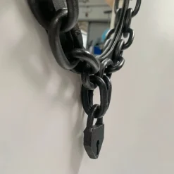 Pamono Brutalist Wrought Iron Chain and Padlock Wall Mirror, 1960><noscript><img width=