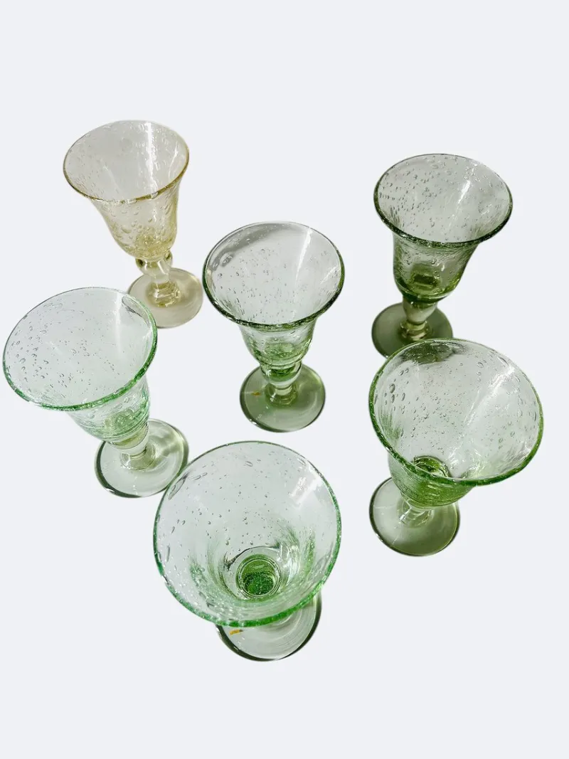 Discount Pamono Bubbled Champagne Glasses from Biot, France, Set of 6
