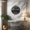 Pamono Burgundy Green Marble Wall Clock by Euromarmi Store> Clocks