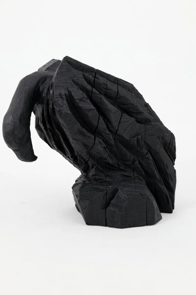 Pamono Burnt Oak Abstract Sculpture by Logniture