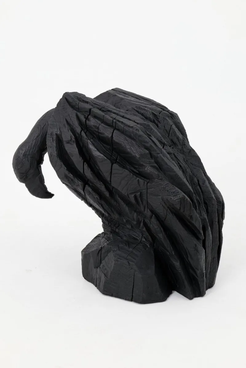 Pamono Burnt Oak Abstract Sculpture by Logniture
