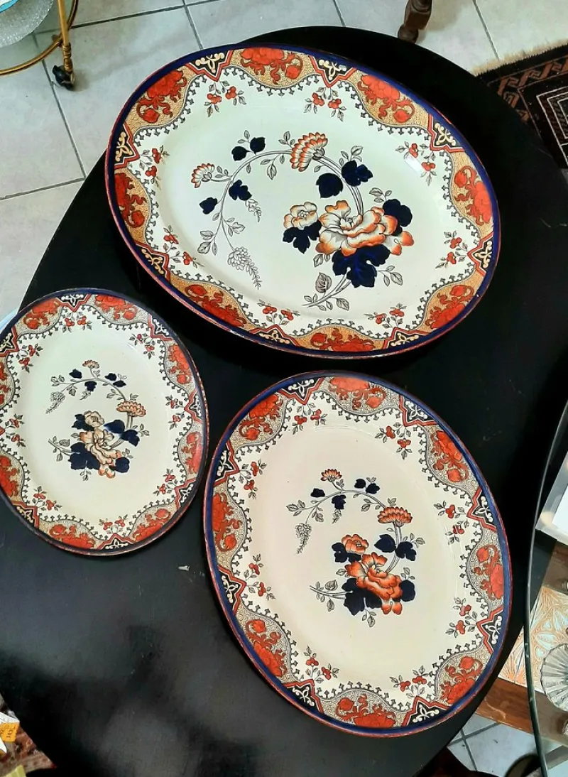 New Pamono Burslem Serving Plates from Doulton Alma, 1890s, Set of 3