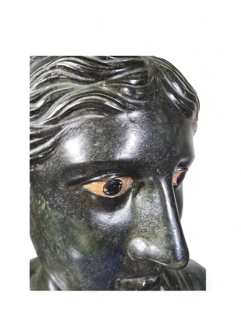 Pamono Bust of the Greek Poetess Sappho, 1860, Bronze> Sculpture