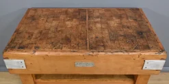 Pamono Butcher's Block in Beech from X. Aubert, 1950s><noscript><img width=