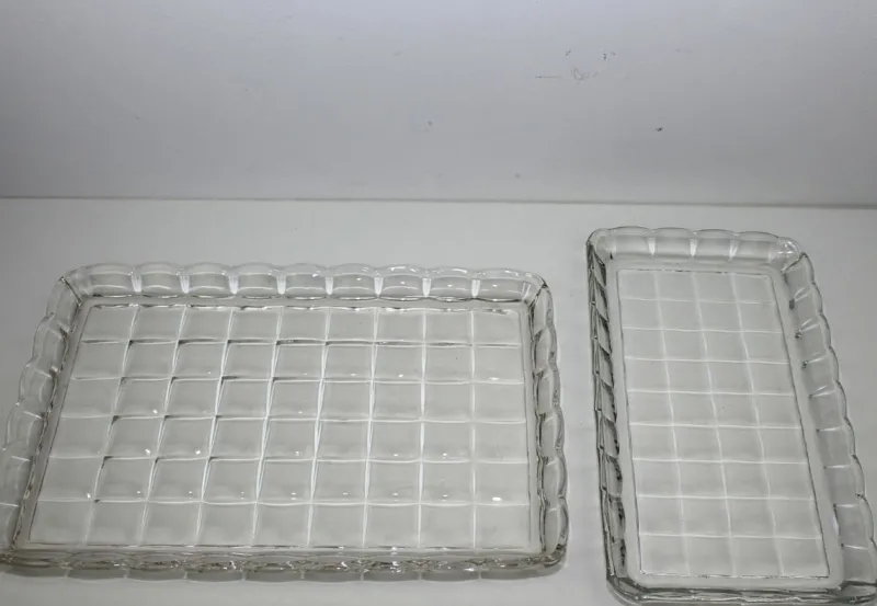 Pamono Butter Dish with 2 Trays by Eduard Wimmer-Wisgrill for Lobmeyr, 1930s, Set of 3> Trays