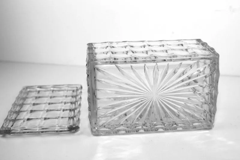 Pamono Butter Dish with 2 Trays by Eduard Wimmer-Wisgrill for Lobmeyr, 1930s, Set of 3> Trays