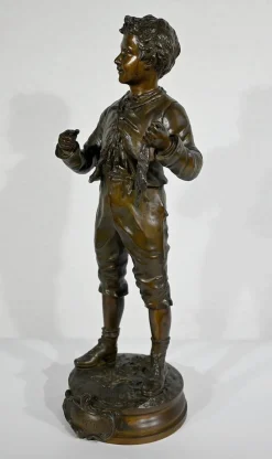 Outlet Pamono C. Anfrie, Bonne Pêche, 19th-Century, Bronze