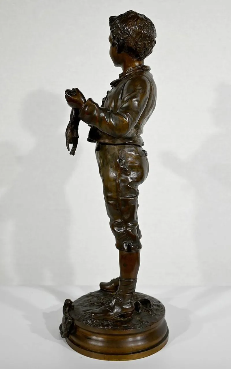 Outlet Pamono C. Anfrie, Bonne Pêche, 19th-Century, Bronze