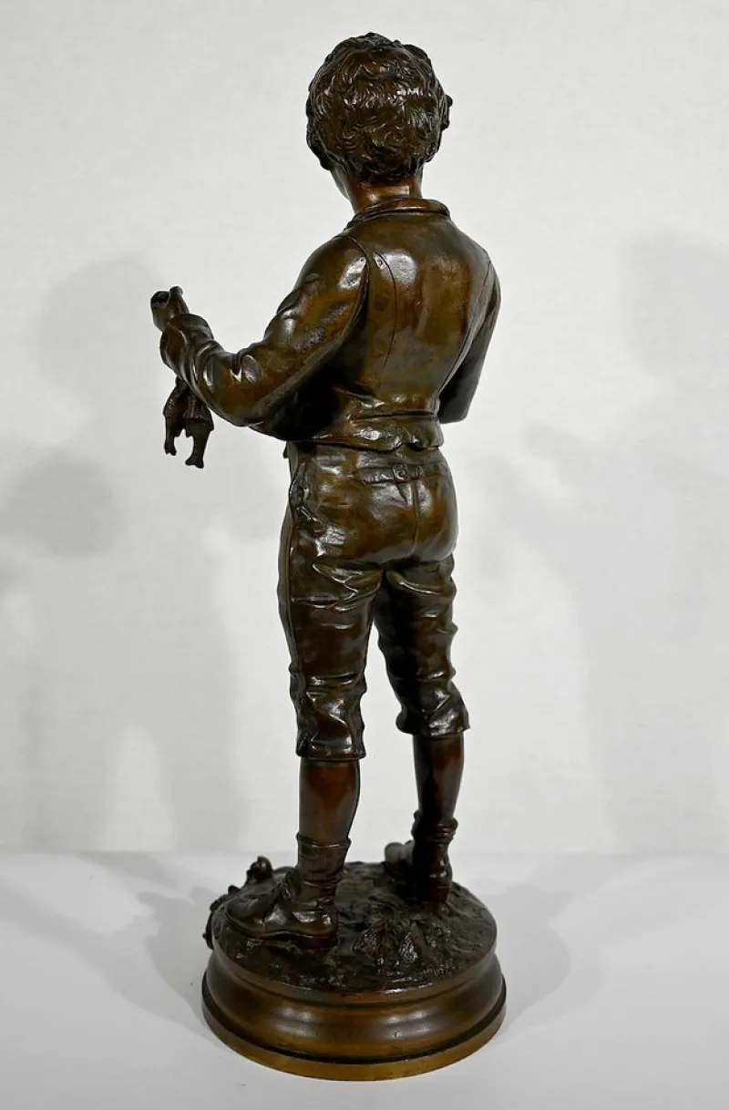 Outlet Pamono C. Anfrie, Bonne Pêche, 19th-Century, Bronze