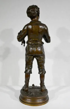 Outlet Pamono C. Anfrie, Bonne Pêche, 19th-Century, Bronze