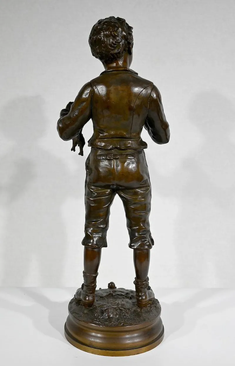 Outlet Pamono C. Anfrie, Bonne Pêche, 19th-Century, Bronze