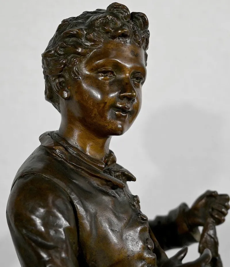 Outlet Pamono C. Anfrie, Bonne Pêche, 19th-Century, Bronze