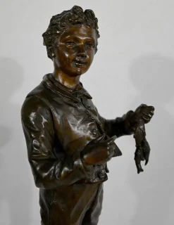 Outlet Pamono C. Anfrie, Bonne Pêche, 19th-Century, Bronze
