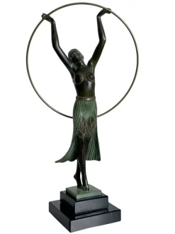 Pamono C. Charles for Max Le Verrier, Bayadère, Spelter & Marble, Art Deco Style Sculpture> Art Deco