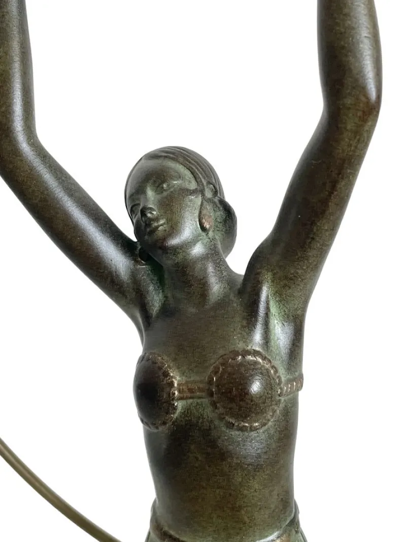 Pamono C. Charles for Max Le Verrier, Bayadère, Spelter & Marble, Art Deco Style Sculpture> Art Deco