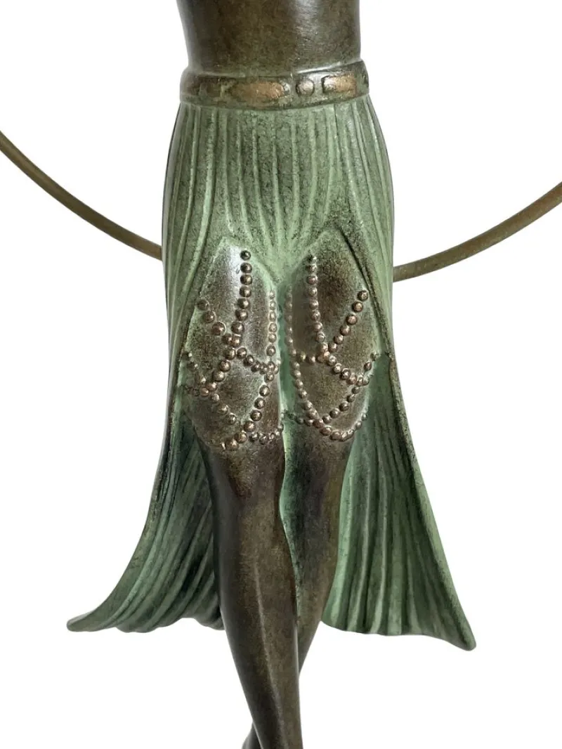 Pamono C. Charles for Max Le Verrier, Bayadère, Spelter & Marble, Art Deco Style Sculpture> Art Deco