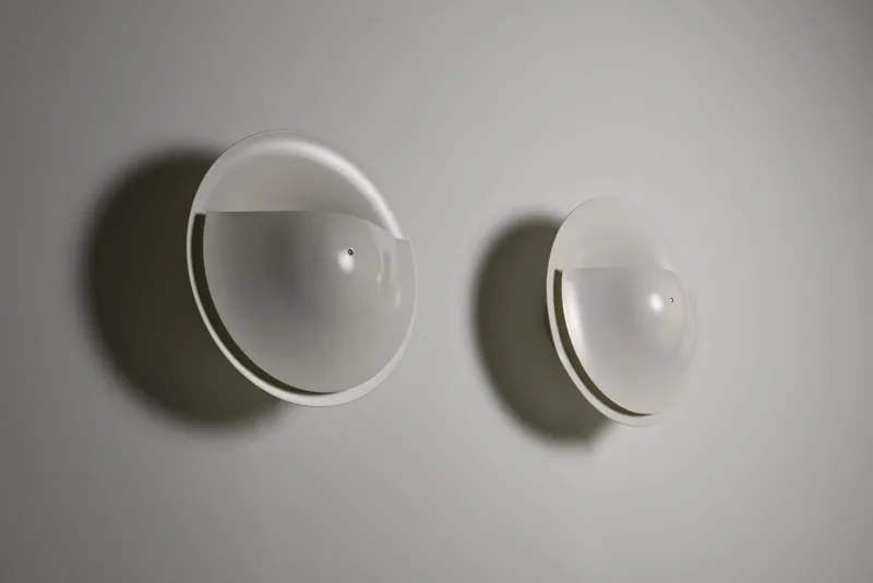 Pamono C-1558 Disc Wall Lamps from Raak, The Netherlands, 1980s, Set of 2> Wall Lights & Sconces