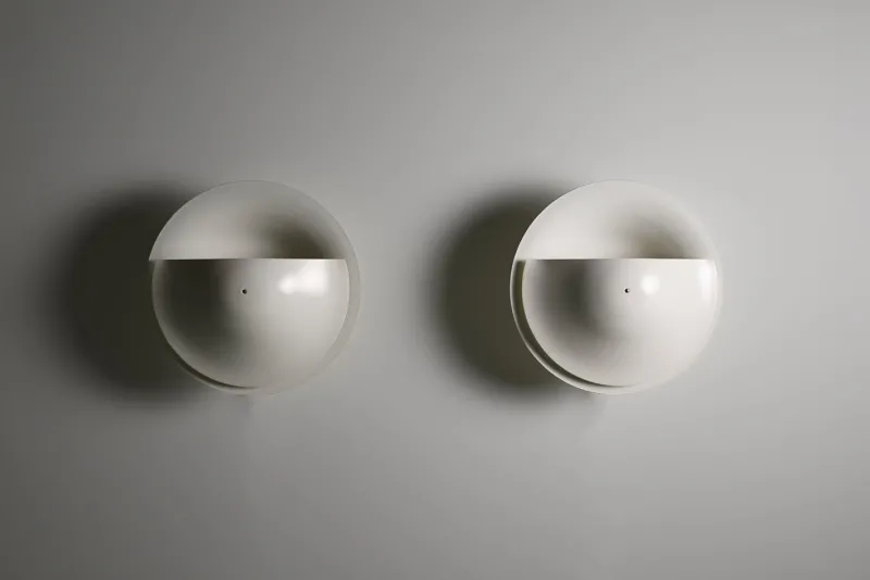 Pamono C-1558 Disc Wall Lamps from Raak, The Netherlands, 1980s, Set of 2> Wall Lights & Sconces