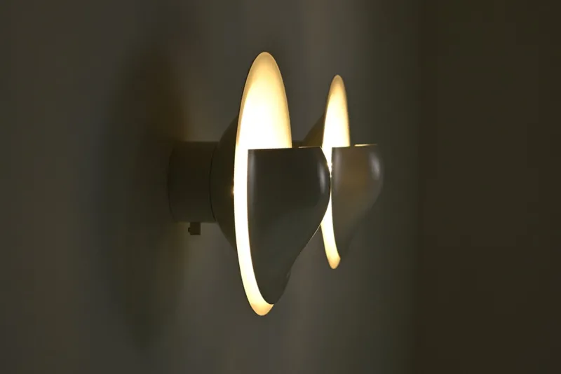 Pamono C-1558 Disc Wall Lamps from Raak, The Netherlands, 1980s, Set of 2> Wall Lights & Sconces