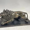 Pamono C. Ganci, Lion Sculpture, 1920s, Silvered Copper> Art Nouveau