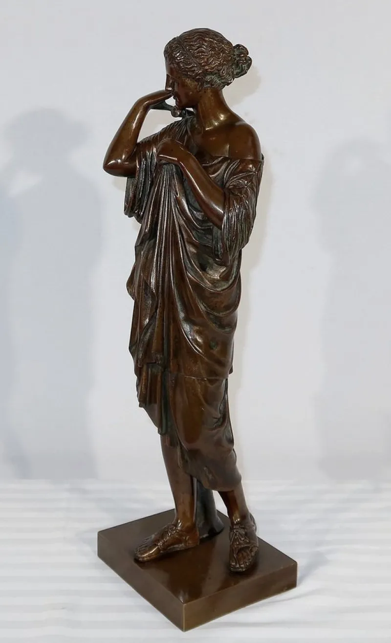 Clearance Pamono C. Sauvage after Praxitèle, Diane de Gabies, Early 1800s, Bronze