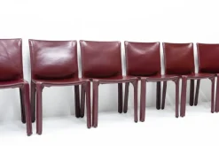 Pamono Cab 412 Bordeaux Red Chair Set by Mario Bellini for Cassina, 1990s, Set of 8><noscript><img width=