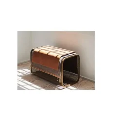 Sale Pamono Caballito Piccolo Bench in Leather and Fabric by Oscar Maschera
