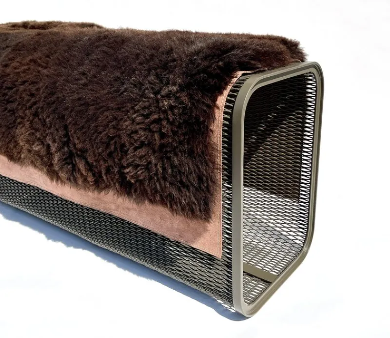Sale Pamono Caballito Piccolo Bench in Leather and Fabric by Oscar Maschera