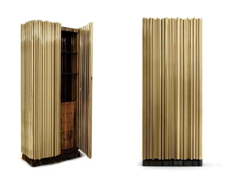 Clearance Pamono Cabinet in Gold-Plated Brass