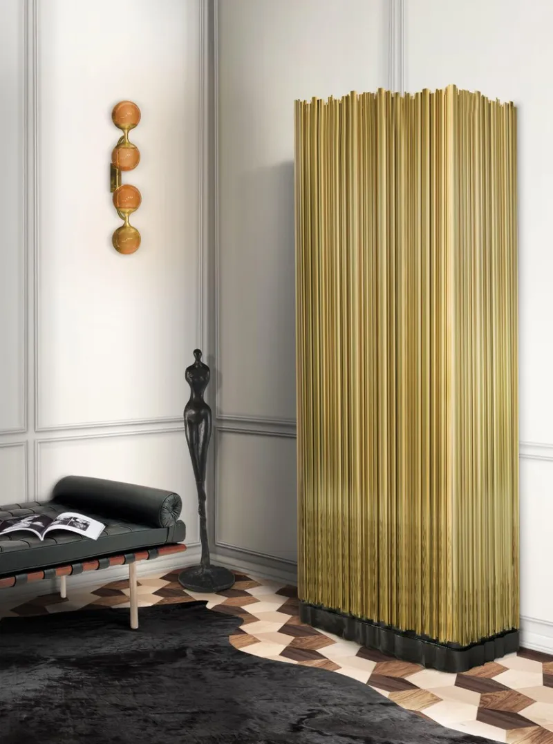 Clearance Pamono Cabinet in Gold-Plated Brass